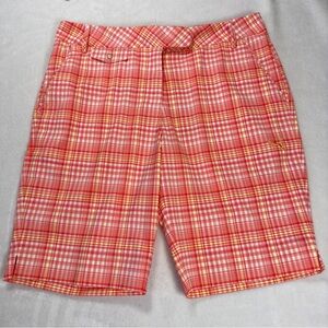 Puma Plaid Bermuda Golf Shorts Orange Size 12